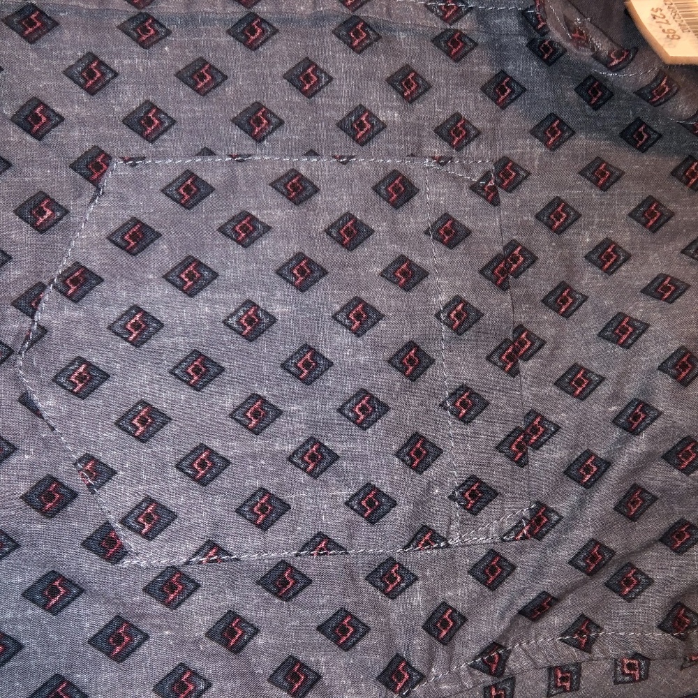 Funky Pattern Short Sleeve Button Up - Picture 2 of 2
